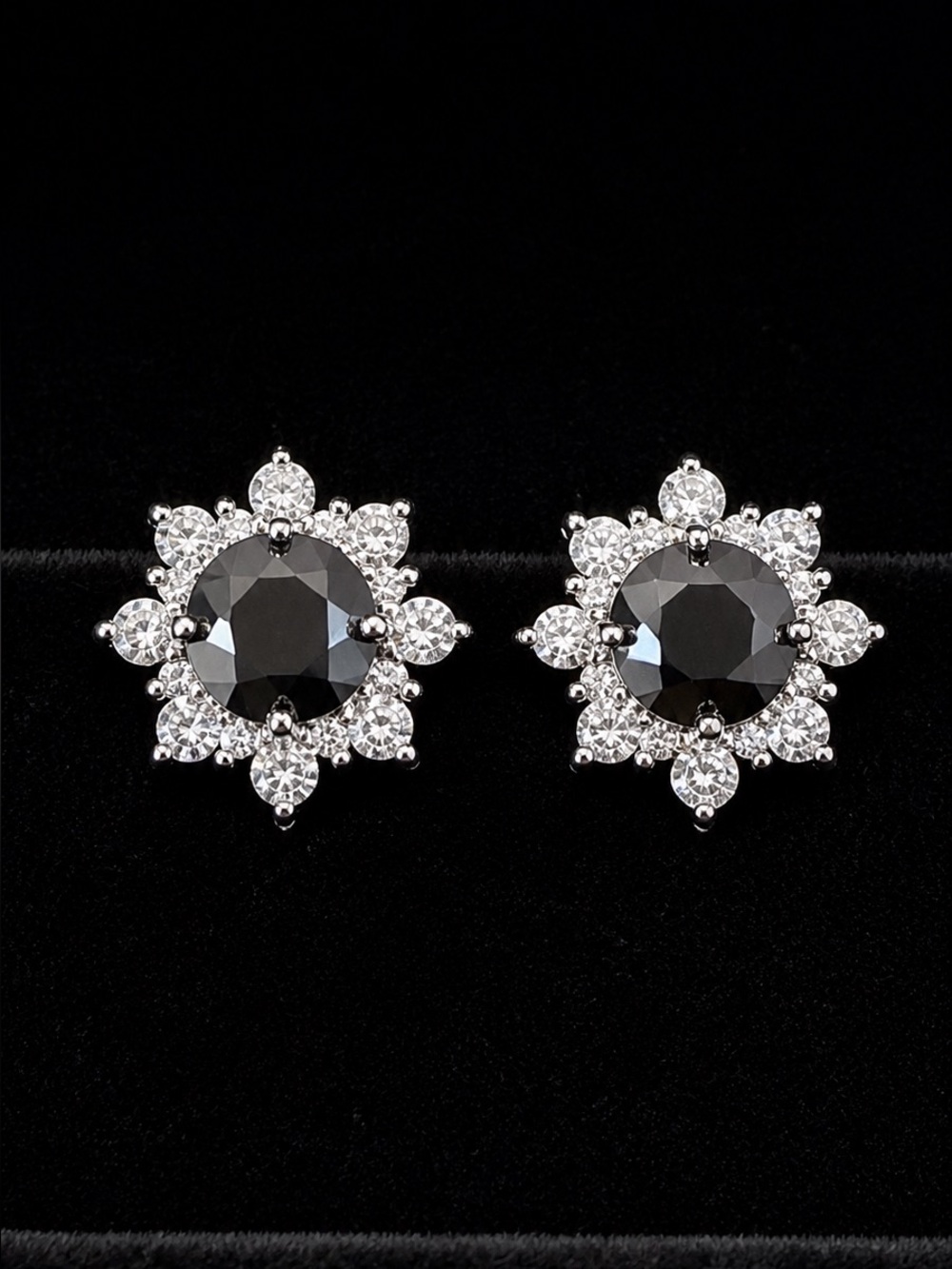 MOISSANITE GRA Certified 4.0 CT Black Halo Stud Earrings 8mm Round Brilliant Cut